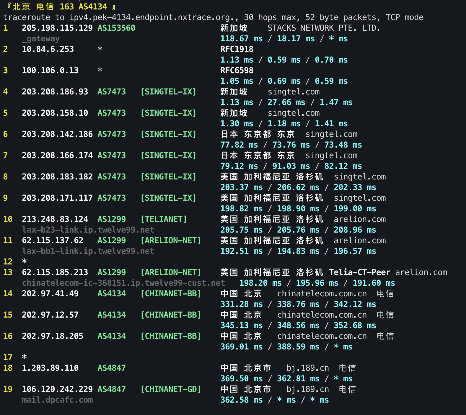 IPv4 回程 TCP 3